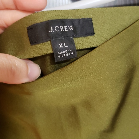 NWOT J Crew Midi Pull-on Slip Skirt In "Olive", XL - Picture 3 of 6